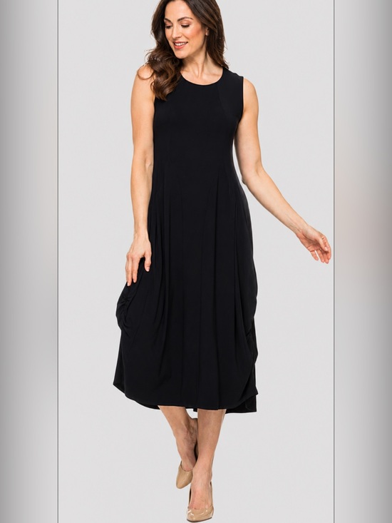 Joseph Ribkoff Dresses & Skirts - NWT Joseph Ribkoff 192009 Black Bubble Hem Midi Dress Sleeveless Size 12